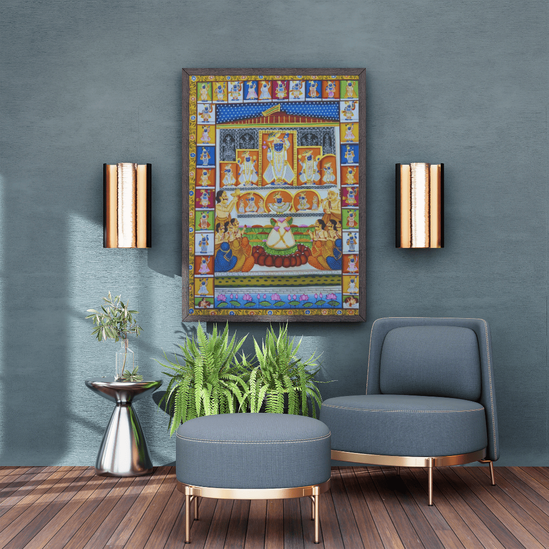 Shrinathji Pichwai Painting – Annakut Darshan